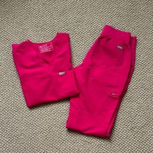 Figs Hot Pink Scrub Set